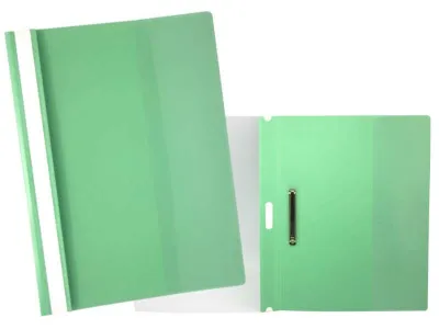 Yes Dossier A4 con Fastener para 30 Hojas - Portada Transparente, Trasera Verde, Polipropileno