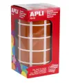 Apli Rollo de 1.770 Gomets Cuadrados 20x20mm - Adhesivo Base Agua - Color Marrón
