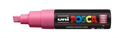 Posca PC-8K Marcador de Pintura Rosa - Punta Biselada Acrílica 8mm, Tinta Base Agua