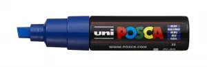 Posca PC-8K Marcador de Pintura Azul - Punta Biselada Acrílica 8mm - Tinta Base Agua