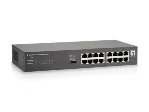 Level One Switch No Gestión 16 Puertos 10/100/1000 Mini con Kit de Montaje Rack 19