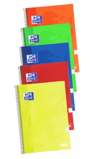 Oxford Cuaderno Espiral Classic Write&Erase 80 Hojas Cuadricula 4x4mm Tapa Extradura Colores Surtidos