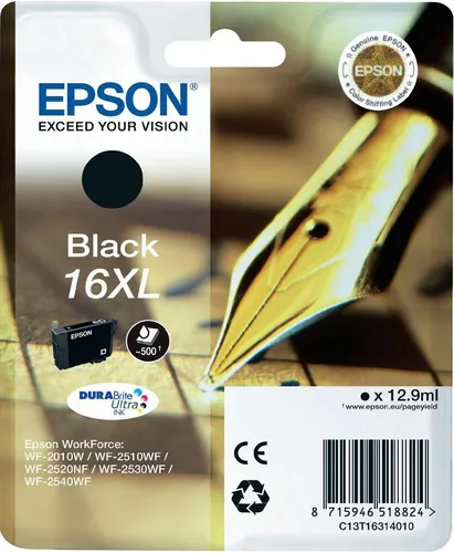 Epson Tinta Negra Nº16XL para WF-2010, WF-2510, WF-2520, WF-2530, WF-2540