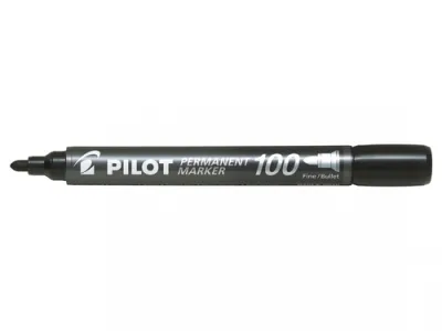 Pilot Rotulador Permanente 100 - Punta Fina 4,5mm - Trazo 1mm - Color Negro