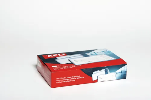 Apli Tarjeta De Identificación Horizontal Plastico 90X56 Mm Con Pinza -25U-