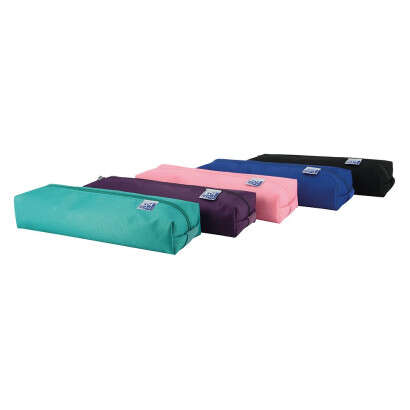 Oxford Kangoo Teens Estuche Rectangular Mediano - Goma Elastica Para Unirlo Al Cuaderno - Colores Surtidos