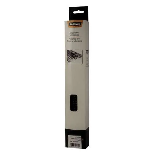 Fellowes Pack De 100 Espirales Metalicas 14Mm - Hasta 100 Paginas - Color Negro