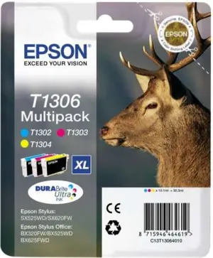 Epson Tinta C/M/Y Multipack para Impresoras SX525WD/620FW/Office B42WD/525WD/625FWD/925FWD