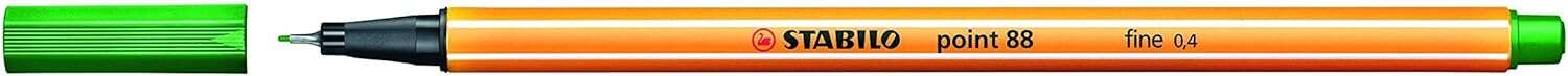 Stabilo Point 88 Rotulador De Punta Fina De Fibra - Trazo De 0.4 Mm - Tinta Con Base De Agua - Color Verde