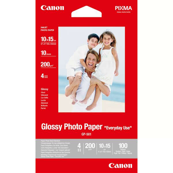 Canon Gp-501 Papel Fotografico A6 10X15Cm Brillo 200Gr 10 Hojas