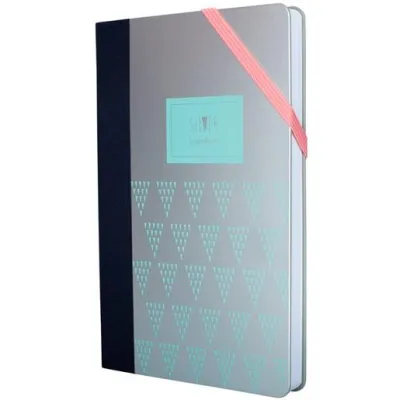 Milan Libreta Paperbook Mediana 208 Páginas Pautada Cierre Con Goma 21x14,6x1,6 cm Turquesa