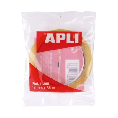 Apli Cinta Adhesiva Transparente 12mm x 66m - Fuerte Adhesión Sin Ruido