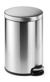 Durable Papelera Con Pedal Redonda 20 Litros 360X455Mm Inoxidable