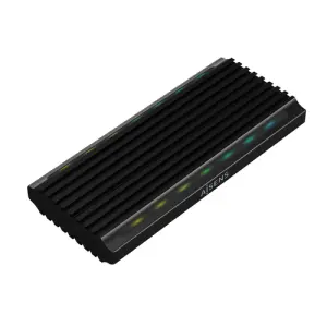 AISENS Caja Externa M.2 RGB Gaming ASM2-RGB012B SATA/NVMe USB 3.1 Gen 2 Negra
