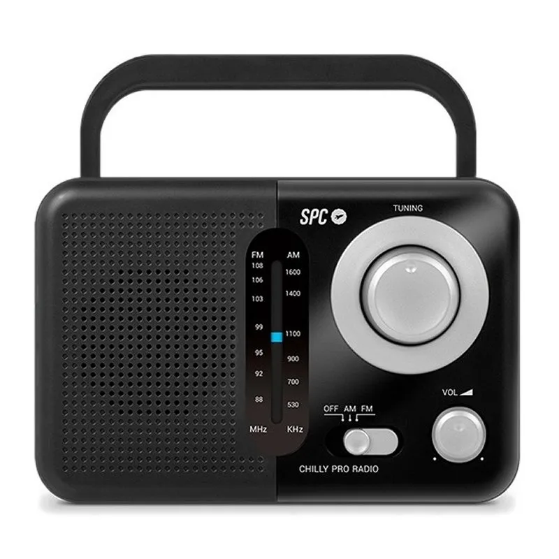 SPC Valdi Radio Portátil Analógica FM/AM 0.8W con Asa de Transporte y Antena Telescópica