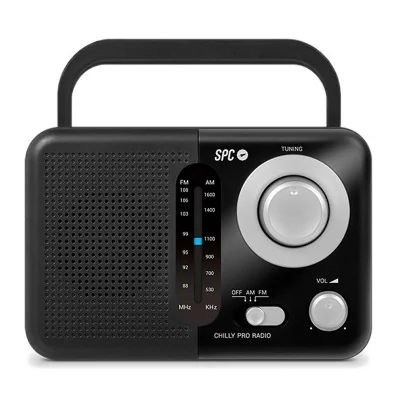 SPC Valdi Radio Portátil Analógica FM/AM 0.8W con Asa de Transporte y Antena Telescópica