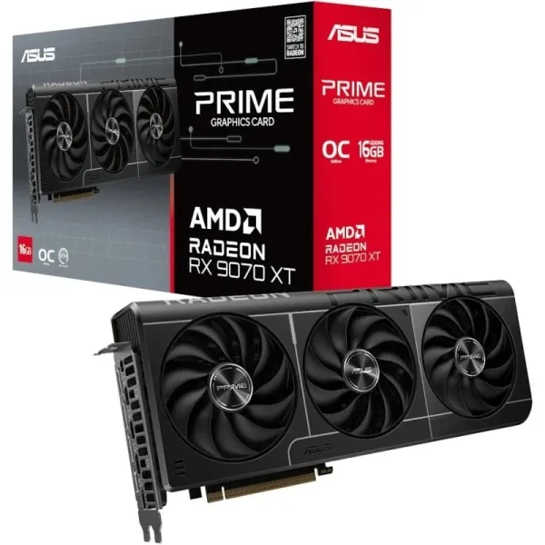 Asus Prime Amd Radeon Rx 9070 Xt Oc Tarjeta Grafica 16Gb Gddr6 Fsr 4
