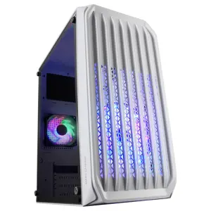 Mars Gaming MC-S2 Caja MicroATX Gaming Blanca con Ventilador FRGB y Ventana Lateral