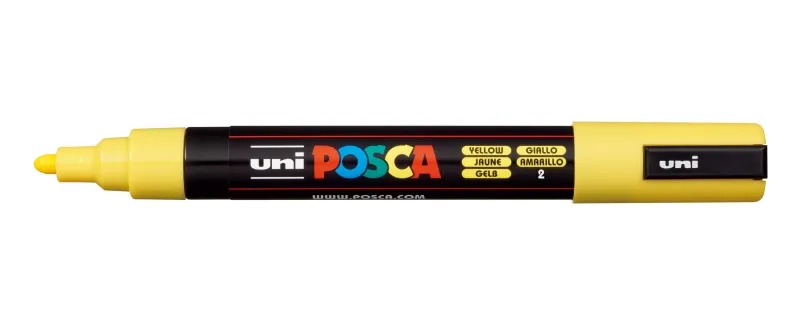 Posca Marcador PC-5M No Permanente Punta Forma De Bala 1,8 - 2,5 Mm Amarillo