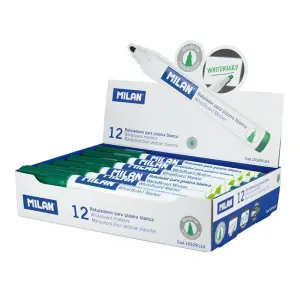 Milan Rotuladores para Pizarra Blanca Verde - Punta Redonda 4.7 mm Borrable en Seco