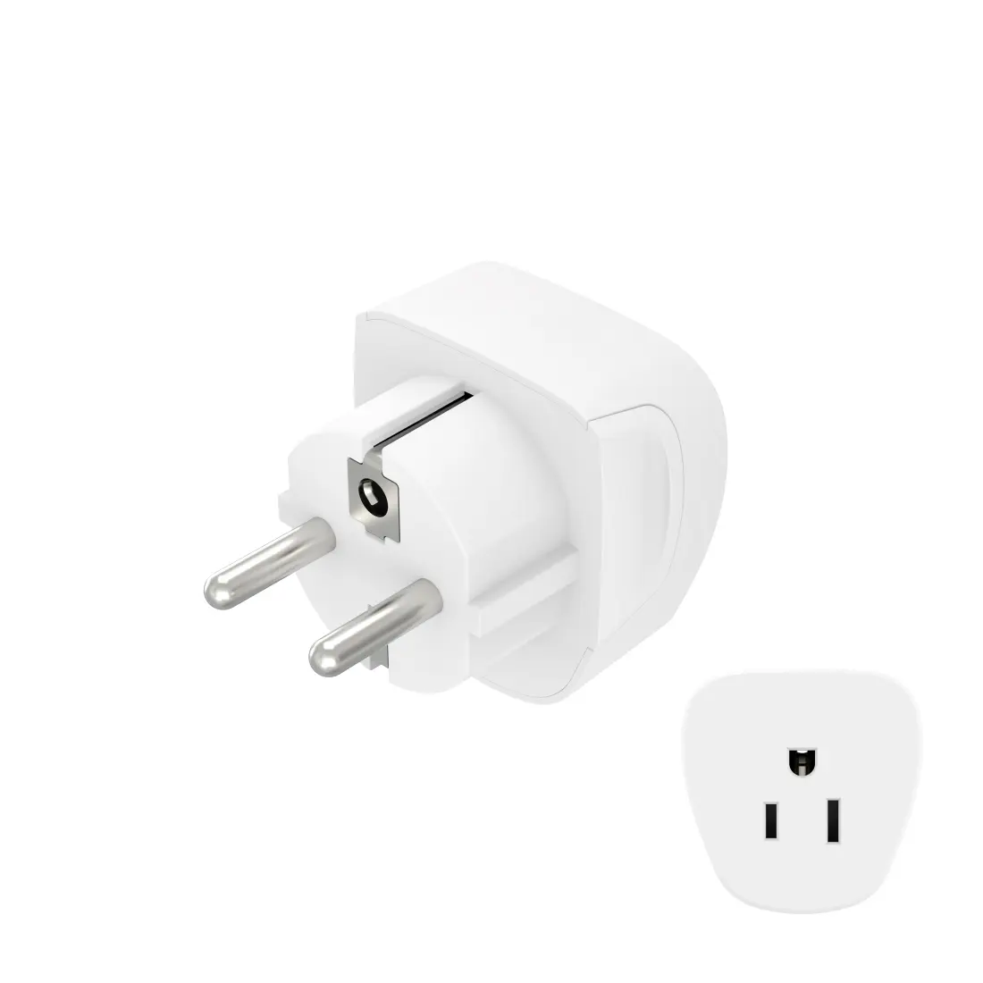 Hama Adaptador de Viaje Tipo E y Schuko Hembra A y B 230-250V 5.7x5.1x5cm Blanco