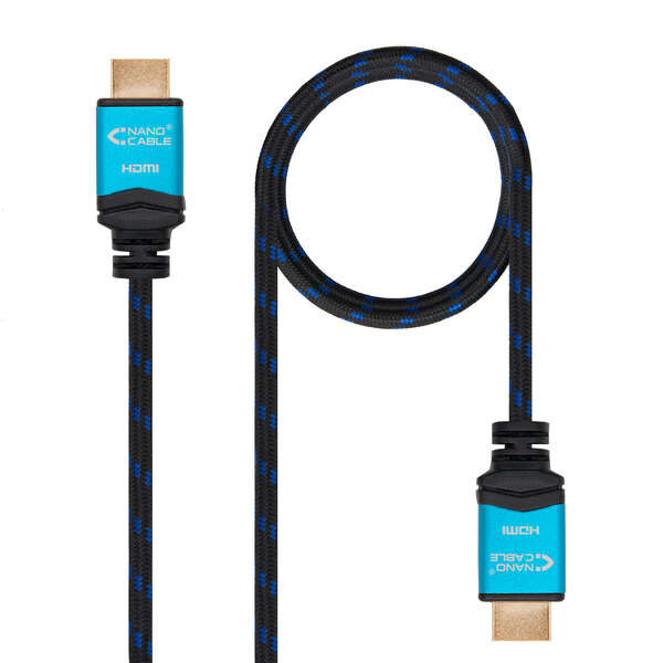 Nanocable Cable Hdmi V2.0 Macho A Hdmi V2.0 Macho 3M - 4K@60Hz 18Gbps - Alta Velocidad - Recubierto Nylon Trenzado - Color Negro/Azul