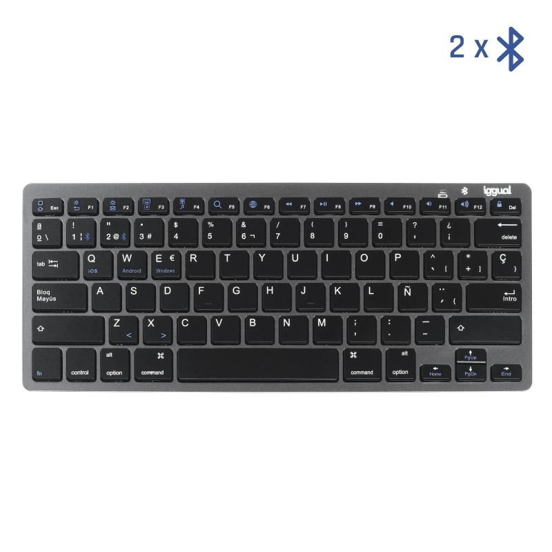 Iggual Teclado Bluetooth Slim Tkl-Bt Negro 2 Canal