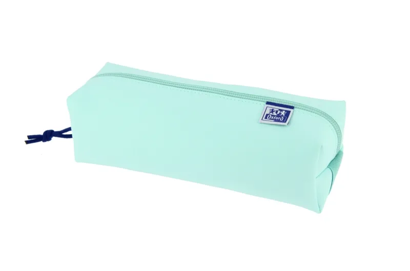 Oxford Live & Go Estuche Cuadrado Grande - Material Acolchado - Goma Elastica Para Unirlo Al Cuaderno - Color Azul