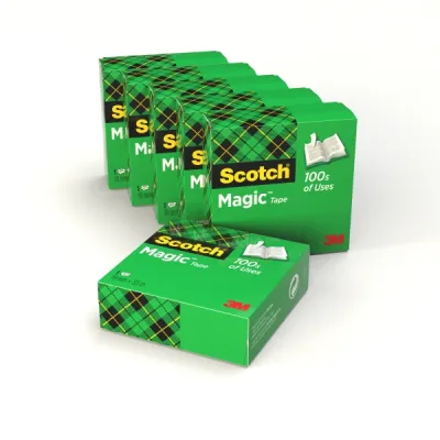 Scotch Cinta Adhesiva Invisible Pack de 6 - 19mm x 33m - Transparente