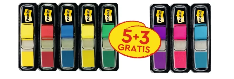 Post-It Index Pack De 8 Dispensadores Con 35 Marcadores De Indice Reposicionables - Forma Rectangular - Colores Surtidos