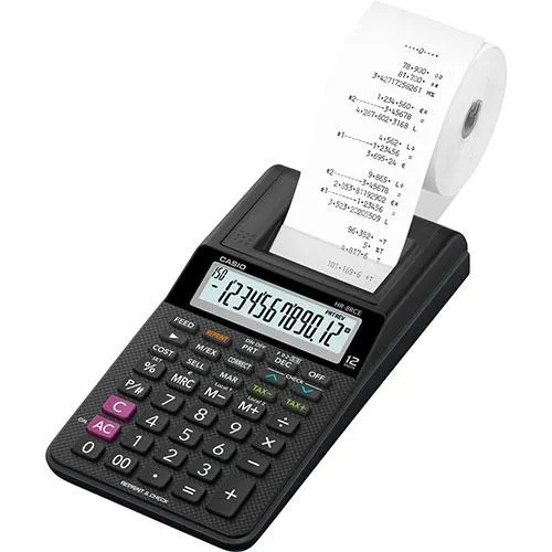 Casio Calculadora De Oficina Con Impresora HR-8RCE 12 Dígitos Negra