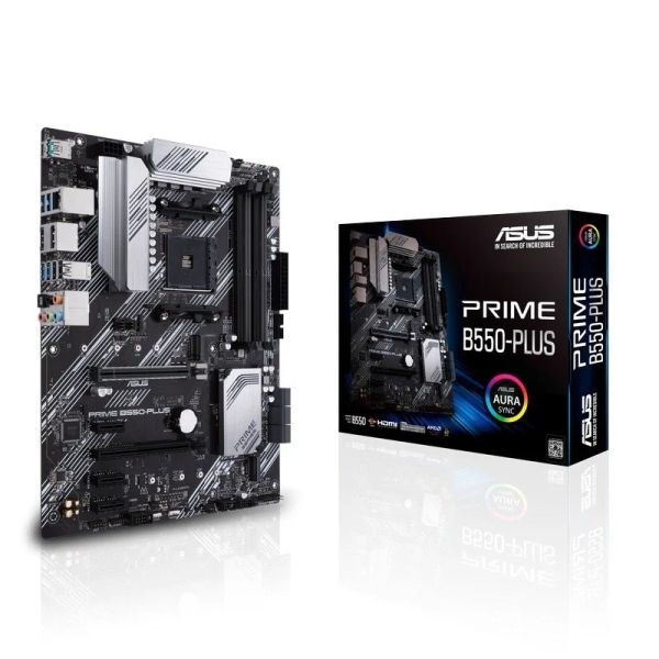 Asus Prime B550 Plus Placa Base Amd 4X Ddr4, M.2, 6X Sata Iii, Hdmi, Displayport, Rj-45, Usb 2.0, 3.2 - Factor De Forma Atx