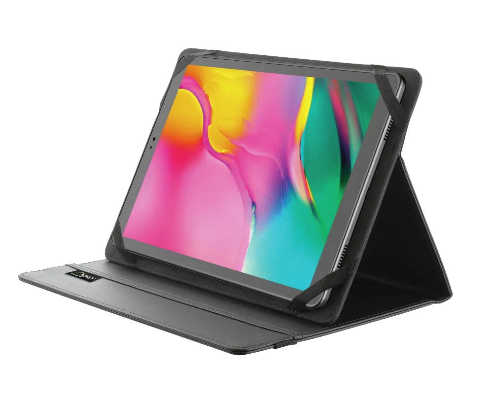 Funda Tablet Trust Primo Folio 10" Pet Reciclados Negro - 24214