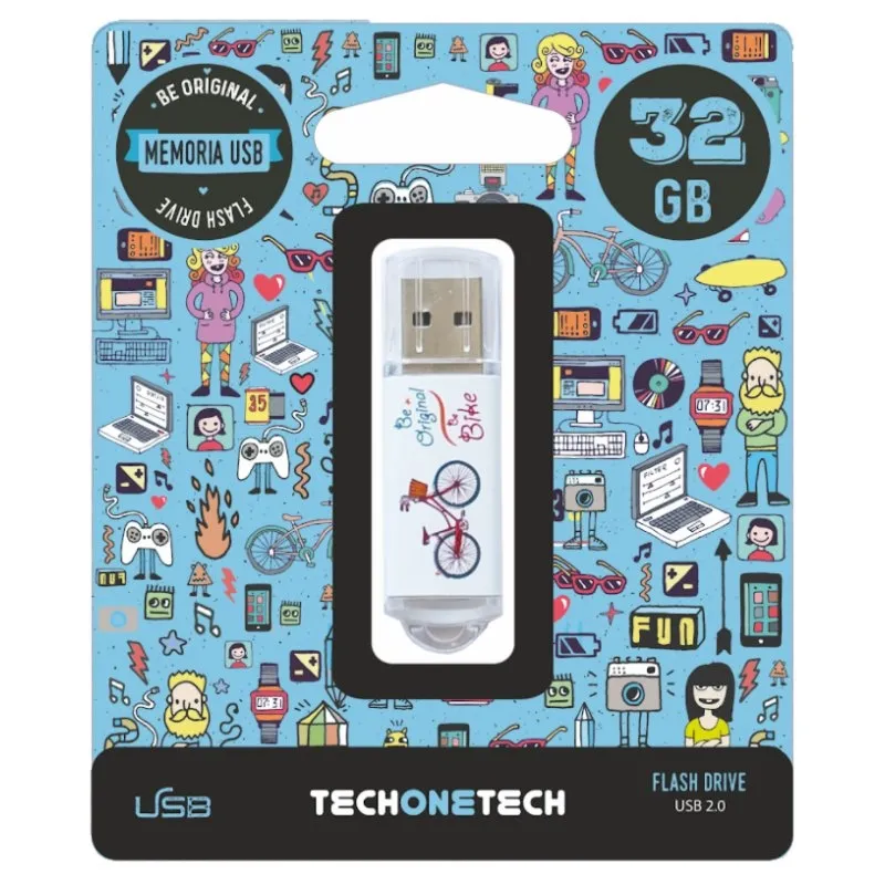 TechOneTech Pendrive USB 2.0 32GB Be Bike