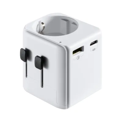 Ewent EW1472 Cargador Universal de Viaje 1xUSB-C 2xUSB 15W Blanco