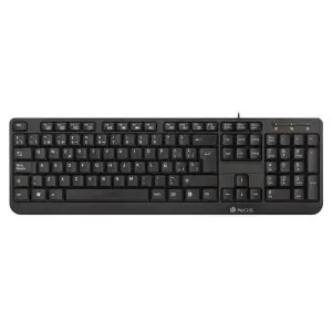 NGS Teclado Multimedia QWERTY Italiano con 12 Teclas - Cable de 1.4m - Negro