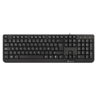 NGS Teclado Multimedia QWERTY Italiano con 12 Teclas - Cable de 1.4m - Negro