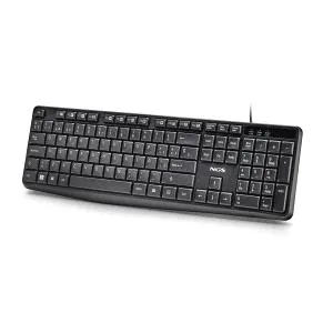 Ngs Funky V4 Teclado Usb - 12 Teclas Multimedia Fn - Teclas De Membrana Silenciosas - Diseno Resistente A Salpicaduras Con Tratamiento Antidesgaste - Patas Plegables Para Inclinacion Ajustable - Cable 1.5M - Color Negro