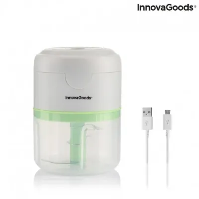 InnovaGoods Echoppie Mini Picadora Recargable 40W 250ml Cuchillas Acero Inoxidable 1300mAh 30.000rpm