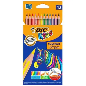 Bic Lápices De Colores Kids Evolution Stripes Estuche 12 Unidades