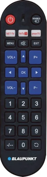 Blaupunkt Mando Universal Para Lg, Samsung, Sony, Philips Y Panasonic - Preconfigurado - Teclas Grandes - Control Por Infrarrojos - Color Negro
