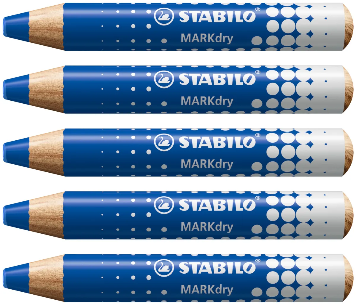 Stabilo MARKdry Marcador para Pizarra 10mm Mina XXL Color Azul Madera 100% Certificada PRFC