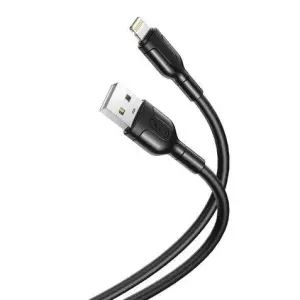 XO Cable Lightning 1 Metro - Carga y Transmisión de Datos 5V 2.1A - Silicona Suave Negro