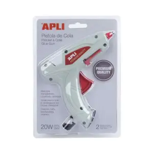 Apli Pistola De Silicona Caliente Blanca 20W Con 2 Barras