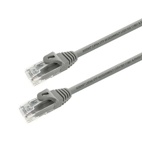 Aisens Cable De Red Latiguillo Rj45 Lszh Cat.6A 500 Mhz Utp Awg24 - 5M - Libre De Halogenos - 10 Gigabit/S - Color Gris