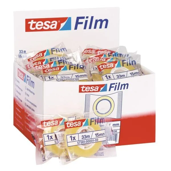 Tesa Tesafilm Cinta Autoadhesiva Transparente 15mm x 33m - Alta Resistencia UV