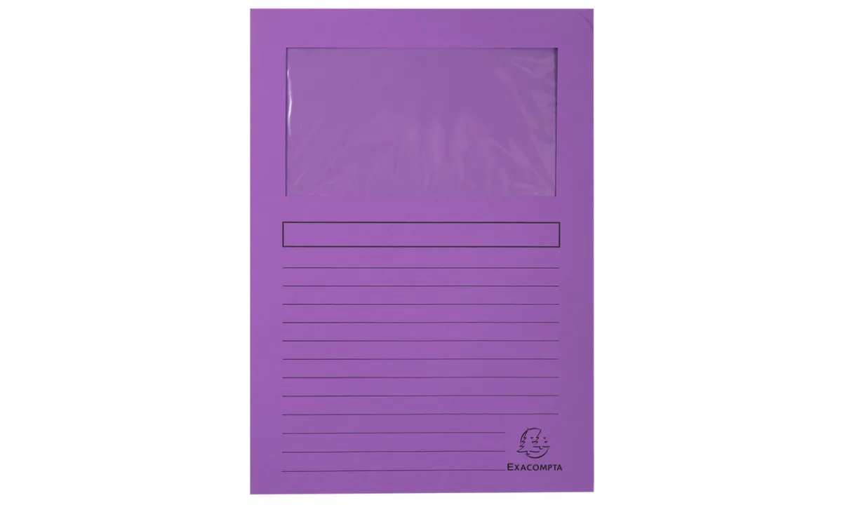 EXACOMPTA SUBCARPETA A4 FOREVER CON VENTANA VIOLETA 120GR -100U-