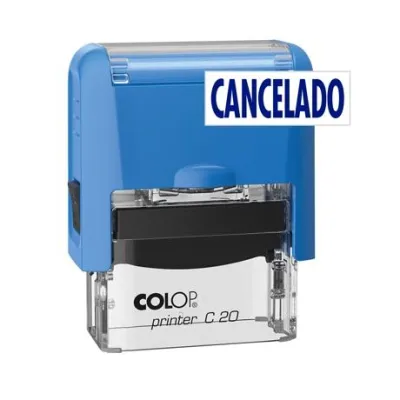 Colop Sello Printer C20 Formula Cancelado Almohadilla E/20 14x38mm Azul