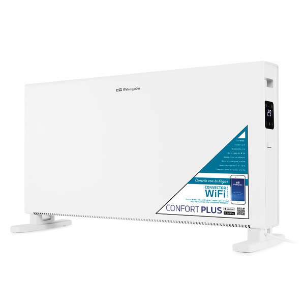 Orbegozo Rew 2050 Convector Wifi - Control Inteligente Desde La App - Potencia De 2000W - Temporizador 24H - Proteccion Contra Sobrecalentamiento - Pantalla Led Tactil - Ip-24 Para Uso En Baños