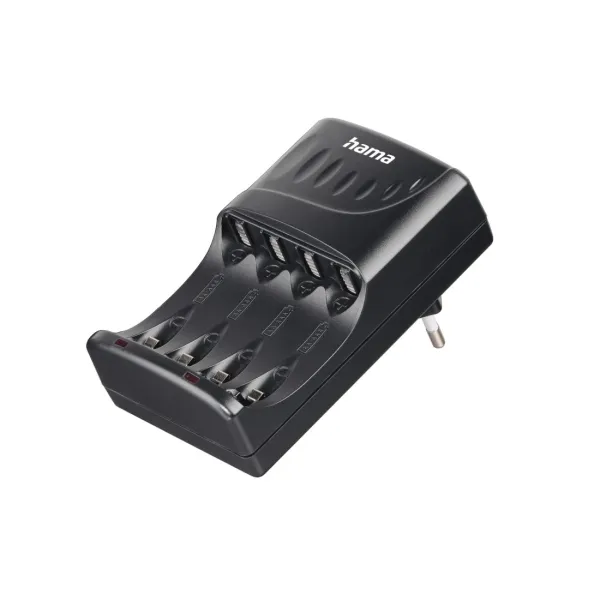 Hama Cargador Recargable AA y AAA con Luz LED y Protección de Sobrecarga - Negro